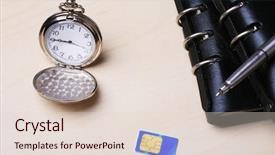  Presentation with vintage antique pocket watch vintage - Presentation featuring logbook - pocket watch with black notebook background and a  colored foreground