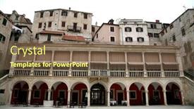  Presentation with croatia - Audience pleasing theme consisting of loggia-and-palace-in-sibenik backdrop and a violet colored foreground