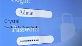  Presentation with password login - Cool new presentation theme with login-and-password-on-monitor backdrop and a light blue colored foreground