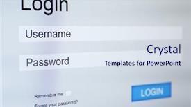  Presentation with login - Presentation enhanced with login and password on monitor background and a sky blue colored foreground