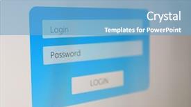  Presentation with login - PPT theme with internet security closeup secure website - login and password on monitor background and a teal colored foreground