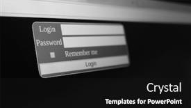  Presentation with login - PPT theme enhanced with password field technology background - login form on computer screen background and a black colored foreground