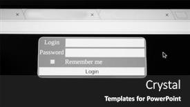  Presentation with login - Beautiful theme featuring password field technology background - login form on computer screen backdrop and a dark gray colored foreground