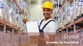  Presentation with people - Amazing theme having logistic-business-and-people-concept backdrop and a violet colored foreground