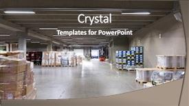  Presentation with loading equipment - PPT layouts having logistic storage loading shipment background and a dark gray colored foreground