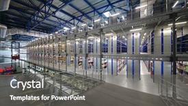 Presentation with logistics warehouse - Cool new slides with logistics - big empty warehouse with many backdrop and a gray colored foreground