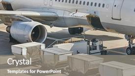  Presentation with cargo - PPT layouts enhanced with logistics - cargo containers loaded background and a gray colored foreground