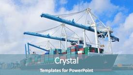  Presentation with logistics sea - Amazing theme having logistics - cargo ship at miami harbor backdrop and a teal colored foreground