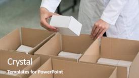  Presentation with manufacturing - PPT theme enhanced with logistics - high-angle close-up view background and a coral colored foreground