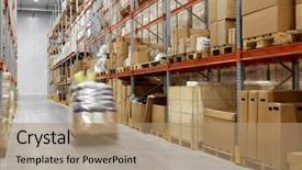  Presentation with loading - Amazing PPT theme having logistics - logistic business shipment and loading backdrop and a coral colored foreground