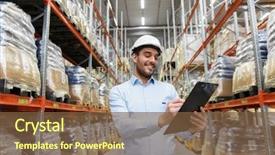  Presentation with people - PPT layouts featuring logistics - logistic business shipment and people background and a tawny brown colored foreground