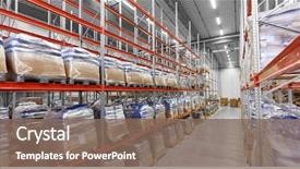  Presentation with cargo - PPT theme with logistics - logistic storage shipment and industry background and a violet colored foreground