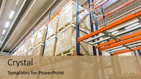  Presentation with manufacturing industry - Colorful theme enhanced with logistics - logistic storage shipment industry backdrop and a coral colored foreground