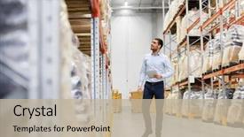  Presentation with wholesale - Amazing PPT theme having logistics - wholesale logistic business export backdrop and a mint green colored foreground