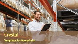  Presentation with export - Beautiful slide deck featuring logistics - wholesale logistic business export backdrop and a tawny brown colored foreground