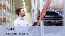  Presentation with export - Slides consisting of logistics - wholesale logistic business export background and a light blue colored foreground