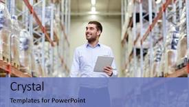  Presentation with export - Audience pleasing slide set consisting of logistics - wholesale logistic business export backdrop and a teal colored foreground