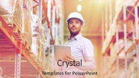  Presentation with export - Cool new PPT theme with logistics - wholesale logistic business export backdrop and a coral colored foreground