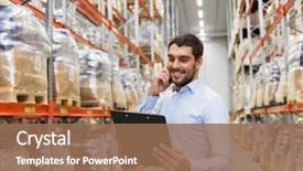  Presentation with wholesale - Slide deck with logistics - wholesale logistic business technology background and a coral colored foreground