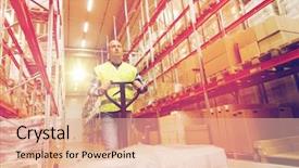  Presentation with wholesale - Audience pleasing PPT theme consisting of logistics - wholesale logistic loading shipment backdrop and a lemonade colored foreground