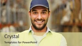  Presentation with export - PPT layouts featuring logistics - wholesale logistic people and export background and a blonde colored foreground