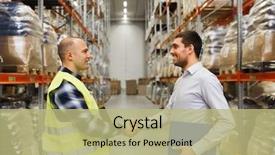  Presentation with wholesale - PPT theme consisting of logistics - wholesale logistic people and export background and a mint green colored foreground