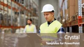  Presentation with wholesale - Presentation theme enhanced with logistics - wholesale logistic people and export background and a violet colored foreground