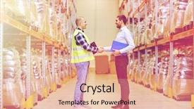  Presentation with export - Slide deck featuring logistics - wholesale logistic people and export background and a lemonade colored foreground