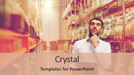  Presentation with export - Slides featuring logistics - wholesale logistic people and export background and a coral colored foreground