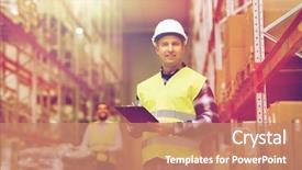  Presentation with wholesale - Audience pleasing presentation design consisting of logistics - wholesale logistic people and export backdrop and a coral colored foreground