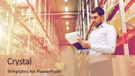  Presentation with export - Presentation consisting of logistics - wholesale logistic people and export background and a coral colored foreground