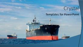  Presentation with freight transportation - PPT theme with logistics-and-transportation-of-international background and a light blue colored foreground