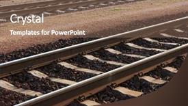  Presentation with railway tracks - Presentation design having logistics background - closeup of railway tracks background and a  colored foreground