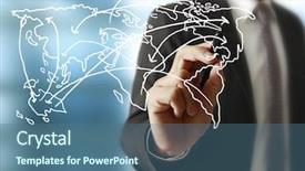  Presentation with logistics - Cool new slide set with logistics concept man drawing backdrop and a ocean colored foreground