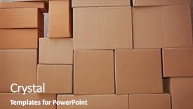 Presentation with cardboard - Slide deck enhanced with logistics free - cardboard boxes as background background and a coral colored foreground