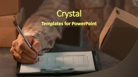  Presentation with courier delivery - PPT theme enhanced with logistics free - courier making notes in delivery background and a tawny brown colored foreground