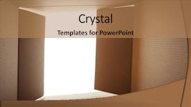  Presentation with box carton - Presentation theme consisting of logistics free - view from open carton box background and a coral colored foreground