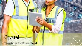  Presentation with genes - Presentation theme with logistics meetings - genes diagram on white background background and a yellow colored foreground