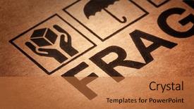  Presentation with cardboard - Audience pleasing theme consisting of logistics parcel delivery - fine image close up backdrop and a red colored foreground