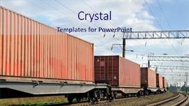 Presentation with rail transportation - Colorful slides enhanced with logistics platform - transportation of cargoes by rail backdrop and a sky blue colored foreground