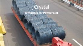  Presentation with transportation - Beautiful slides featuring logistics platform - transportation of metal products backdrop and a gray colored foreground