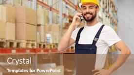  Presentation with logistics - Slides having logistics-profession-and-job-concept background and a coral colored foreground