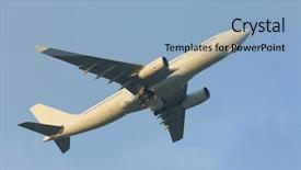  Presentation with blue sky - PPT layouts featuring logistics tourism - airplane flying away background and a  colored foreground