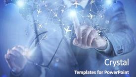  Presentation with logistics air - Cool new slides with logistics tourism - businessman in air transportation concept backdrop and a ocean colored foreground