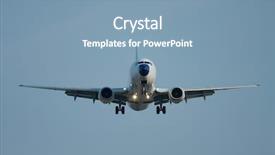  Presentation with logistics - Amazing slides having logistics tourism - landing aircraft with headlights backdrop and a teal colored foreground