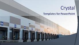  Presentation with storage - Beautiful PPT theme featuring logistics transport - logistic storage shipment transportation backdrop and a sky blue colored foreground