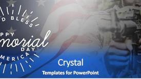  Presentation with memorial service - Colorful presentation design enhanced with logo for memorial day backdrop and a ocean colored foreground