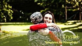  Presentation with veterans day - Slide deck having logo-for-veterans-day background and a tawny brown colored foreground