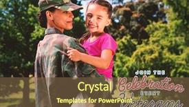  Presentation with veterans day - Audience pleasing slide deck consisting of america against soldier reunited backdrop and a tawny brown colored foreground