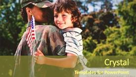  Presentation with veterans day - Amazing slide set having logo for veterans day backdrop and a tawny brown colored foreground